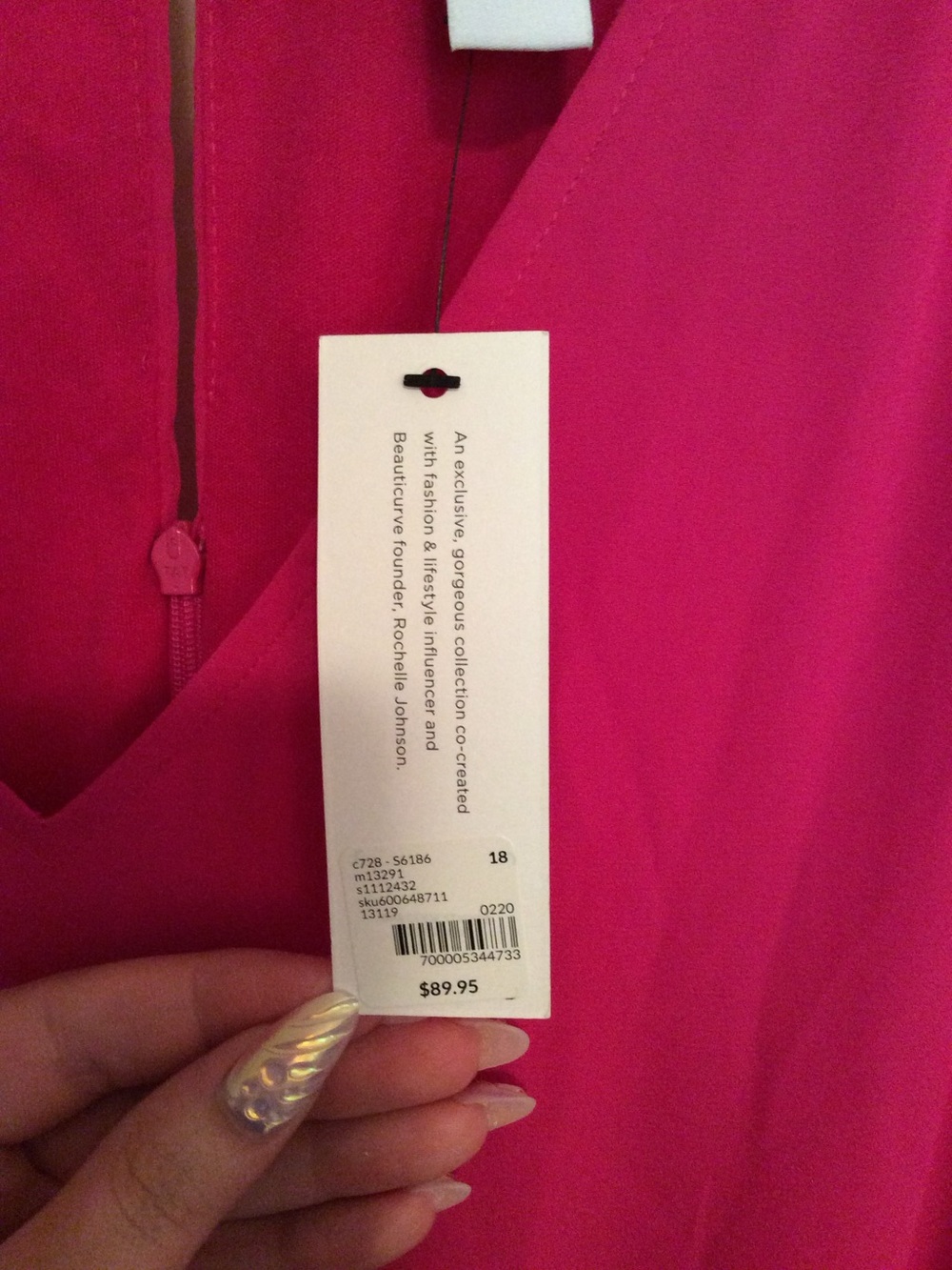 Lane Bryant Beauticurve Collection Hot Pink V-Neck Jumpsuit size 18 - Picture 8 of 10
